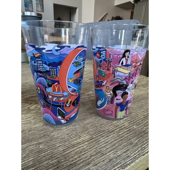 McDonald’s 2024 Collectors Edition Cup BARBIE and HOT WHEELS Set Of 2 - Picture 1 of 5
